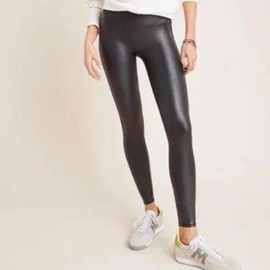 SPANX Black Faux Leather Leggings size XL